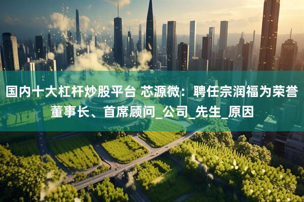 国内十大杠杆炒股平台 芯源微：聘任宗润福为荣誉董事长、首席顾问_公司_先生_原因