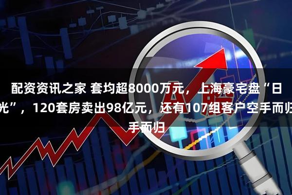 配资资讯之家 套均超8000万元，上海豪宅盘“日光”，120套房卖出98亿元，还有107组客户空手而归